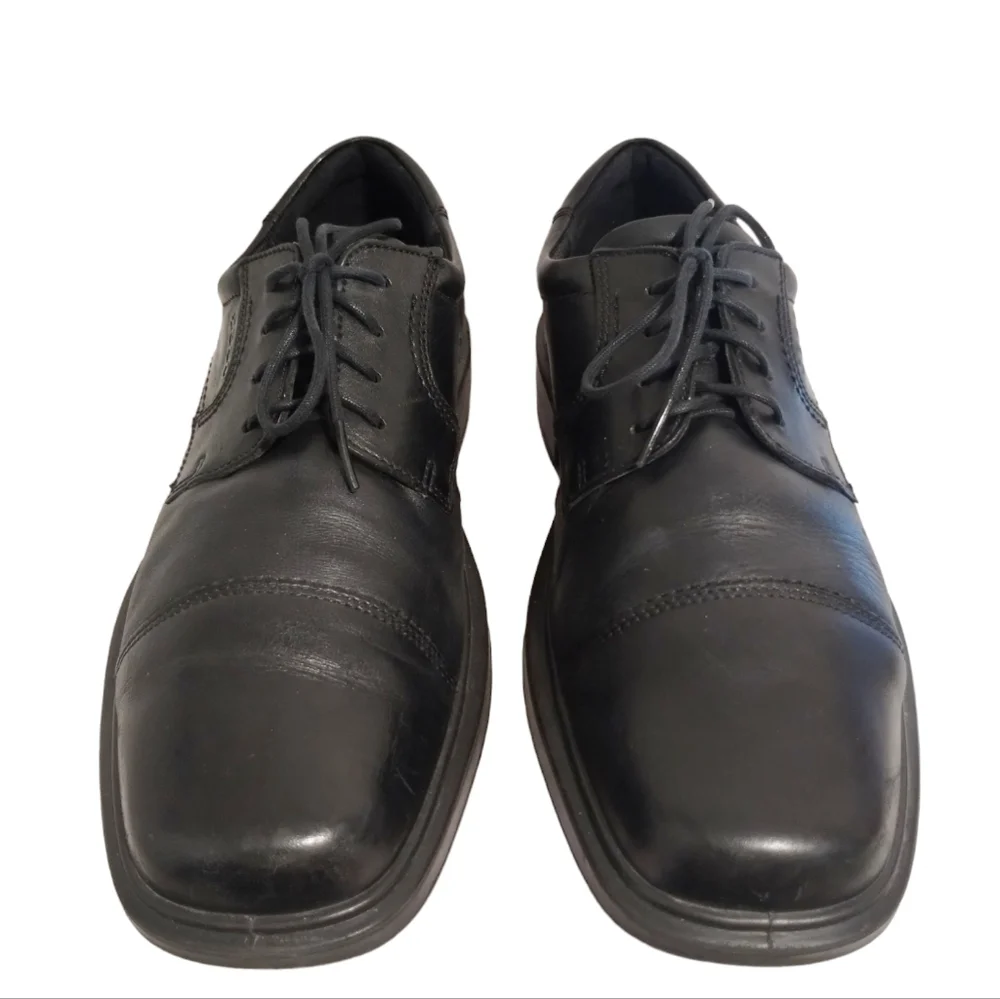 Ecco Helsinki Oxford Men's EUR 44 US 10-10.5 Black Leather Cap Toe Lace Up Shoes